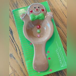 KIRKLANDS CHRISTMAS GINGERBREAD MAN SPOON REST HOLDER CANDY-LAND KITSCHY KITCHEN